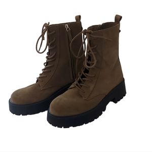Suede combat boots